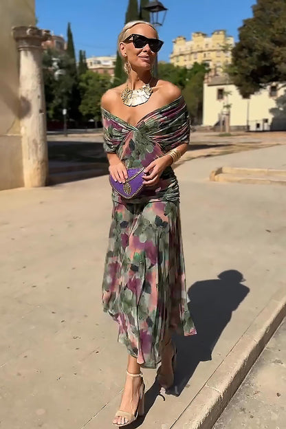 Elin — Robe Maxi à Encolure en V et Taille Cintrée