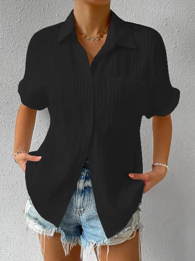 Céline — Blouse ample à col chemise et boutons