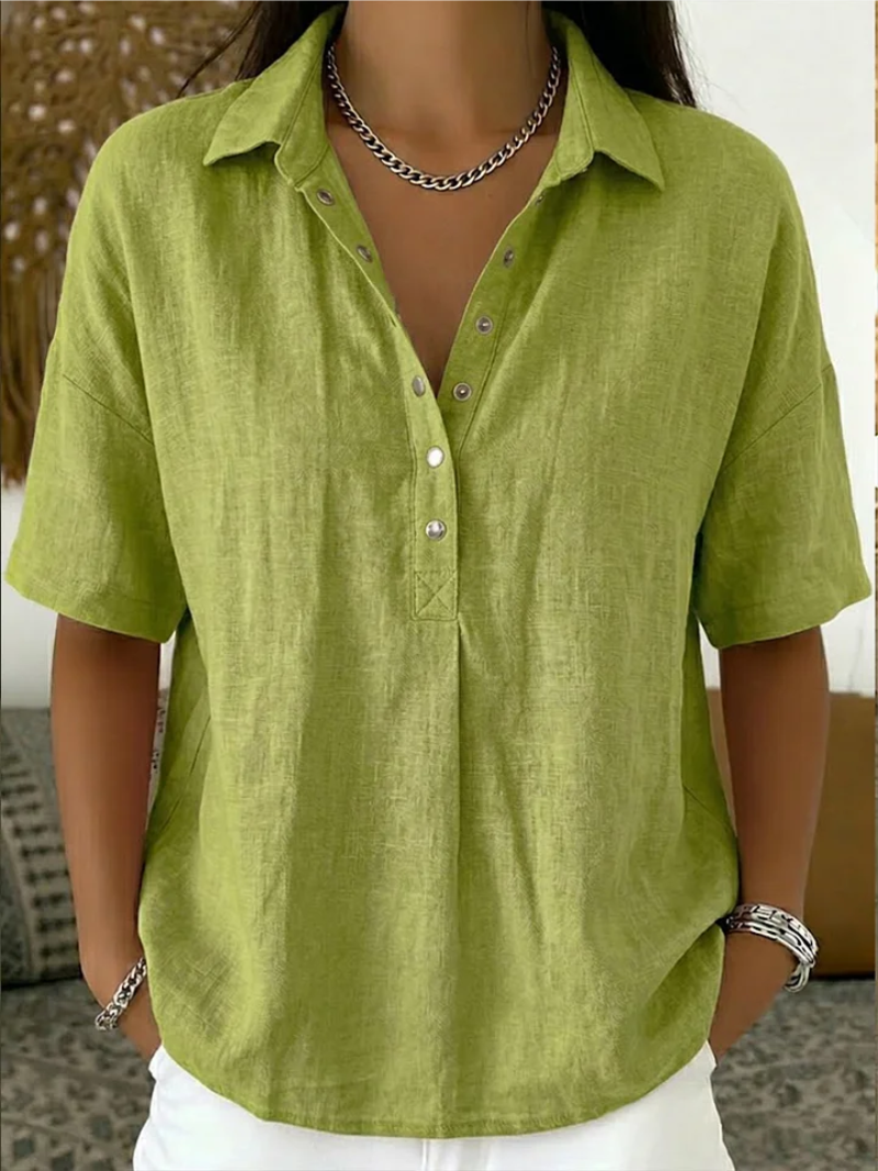 Tessora — Blouse en coton à col, Achetez 1 Obtenez 1 Gratuit