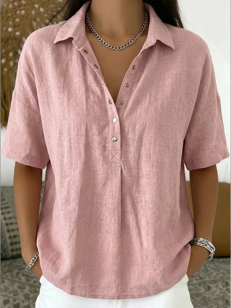 Tessora — Blouse en coton à col, Achetez 1 Obtenez 1 Gratuit