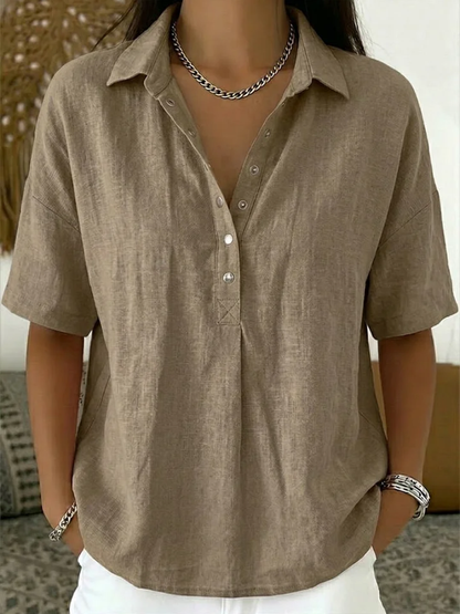 Tessora — Blouse en coton à col, Achetez 1 Obtenez 1 Gratuit