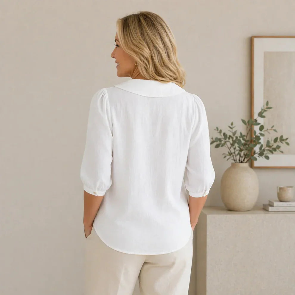 Celestine — Blouse à Boutons avec Col
