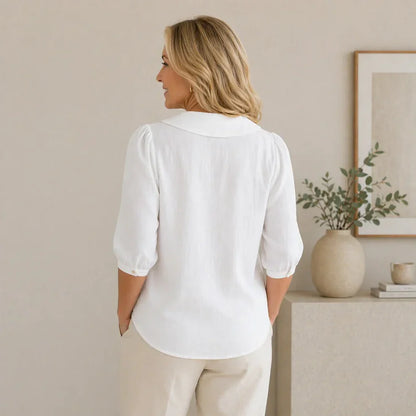 Celestine — Blouse à Boutons avec Col