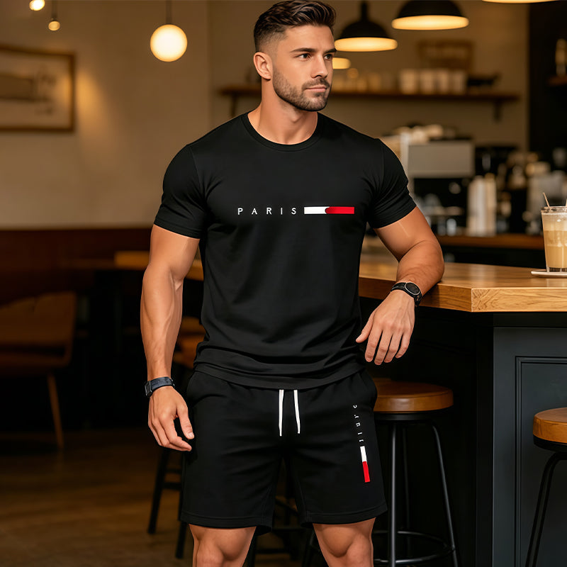 Luxven — Ensemble coordonné T-shirt imprimé & Shorts