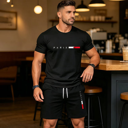 Luxven — Ensemble coordonné T-shirt imprimé & Shorts