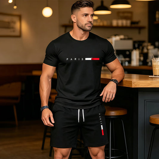 Luxven — Ensemble coordonné T-shirt imprimé & Shorts
