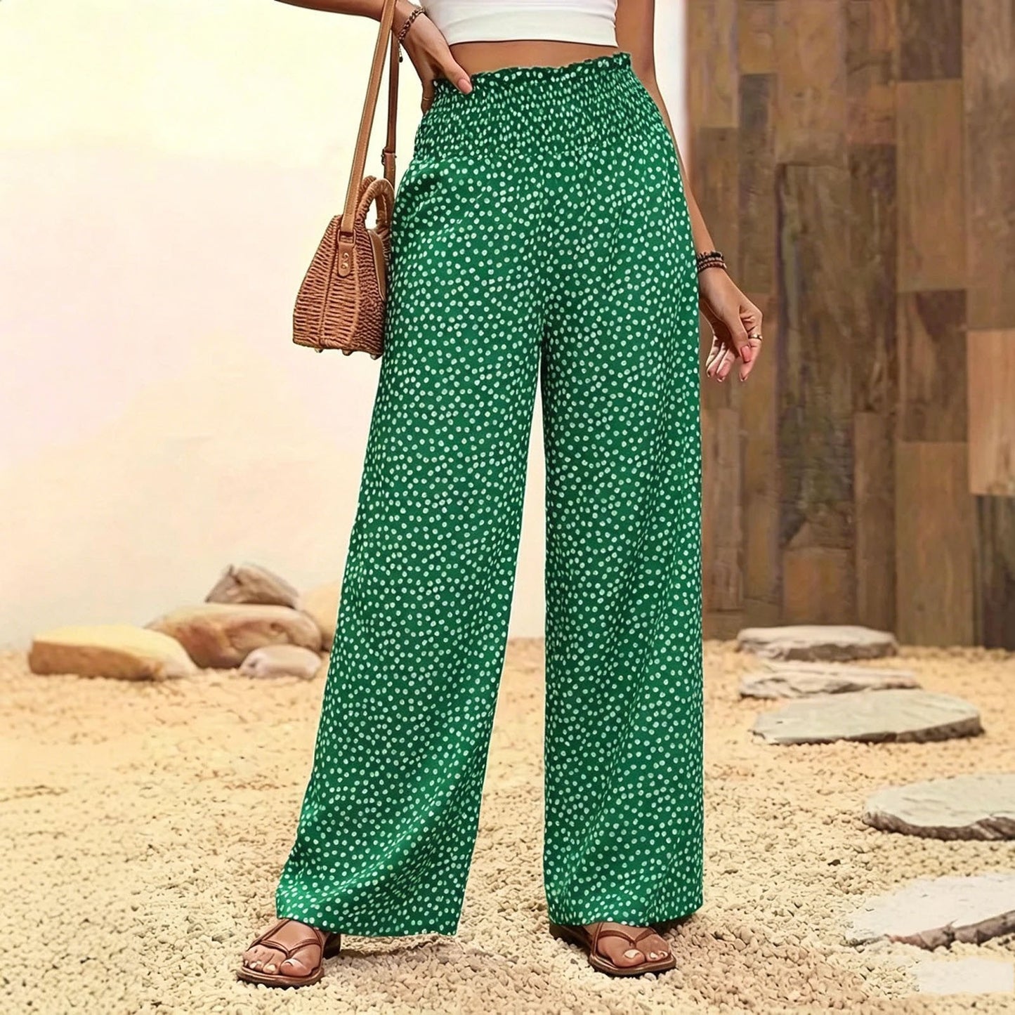 Karen — Pantalon Stretch Large, Coupe Détendue