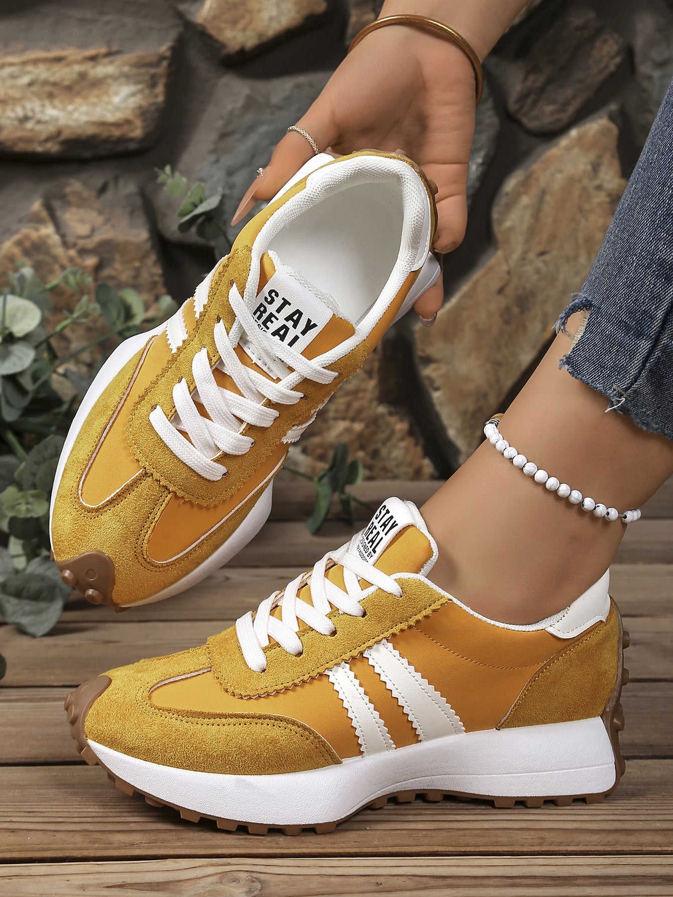 AZZY - Confortables Baskets Basses Décontractées pour Femmes