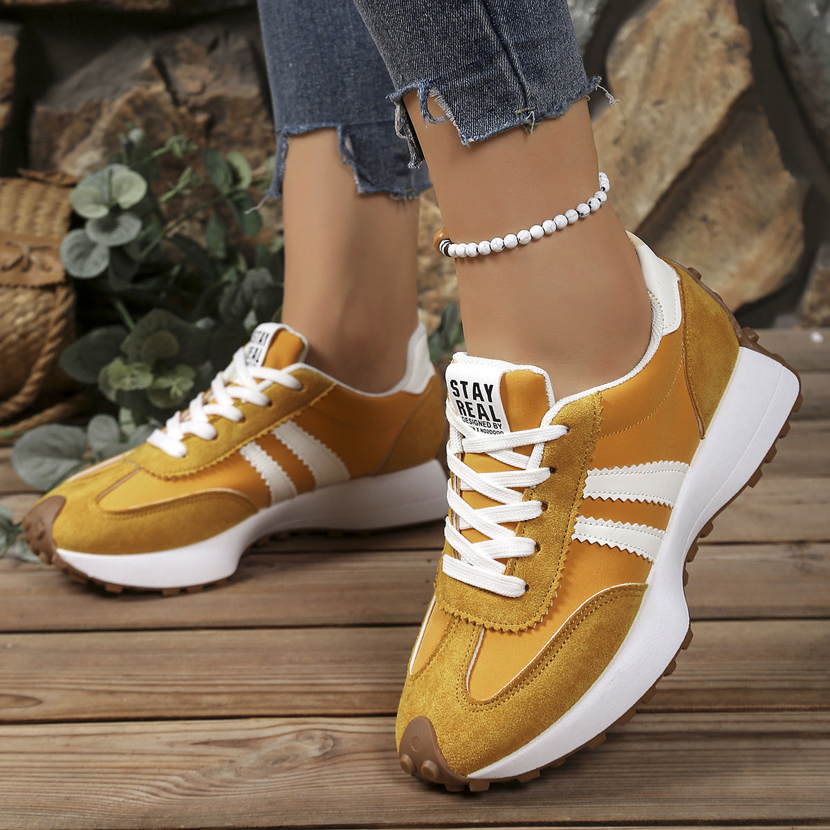 AZZY - Confortables Baskets Basses Décontractées pour Femmes