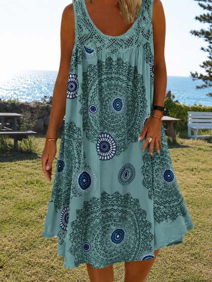 Isolde — Robe d'été sans manches imprimée
