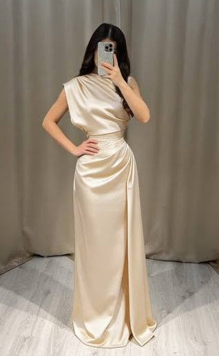 Ailinore — Robe en taffetas élastique sans manches