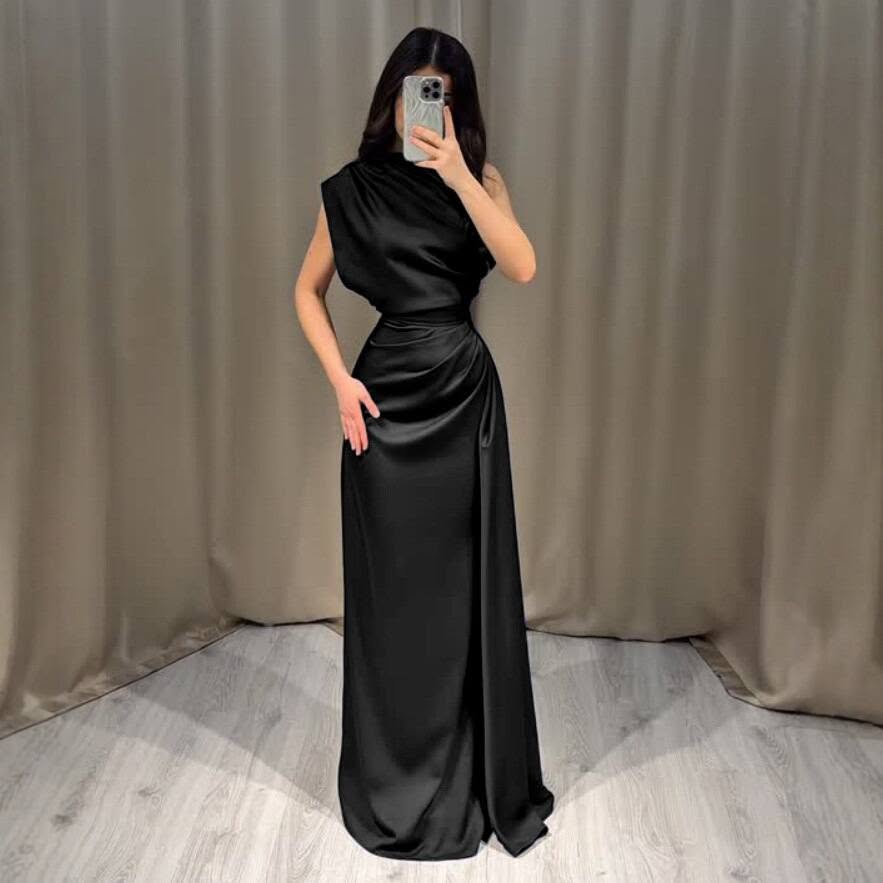 Ailinore — Robe en taffetas élastique sans manches