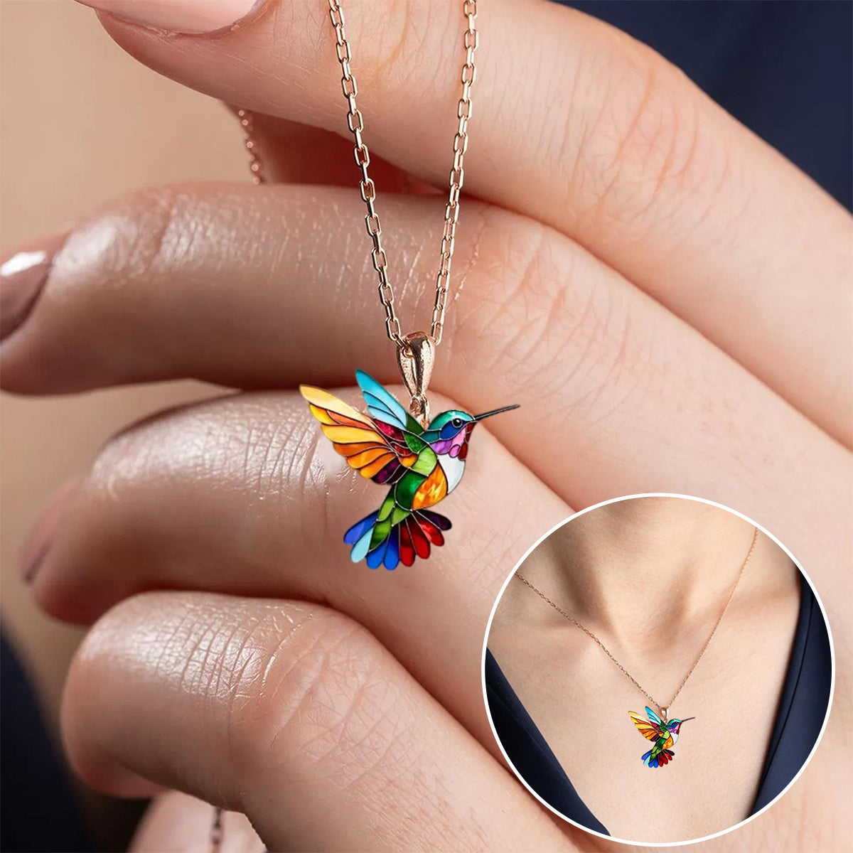 Collier Colibri - Bijoux Uniques