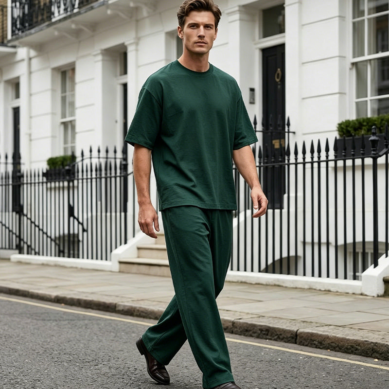Marchevio — Ensemble T-shirt à Deux Pièces et Pantalon Évasé