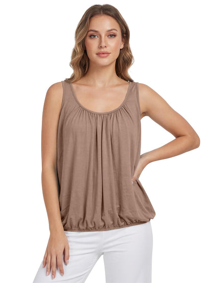Élodie — Camisole Plissée Sans Manches Couleur