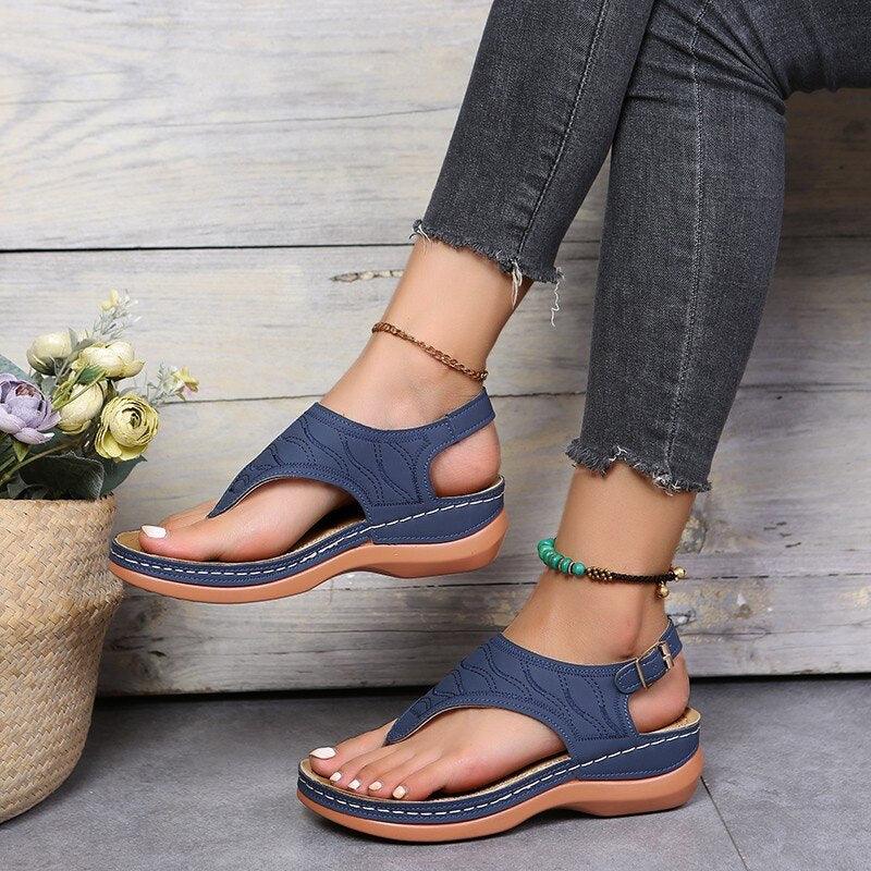 ComfortoFit - Élégantes Sandales Plates pour Femmes Oxford