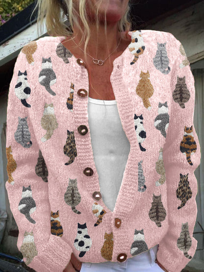 Bramley — Cardigan à Imprimé de Chat