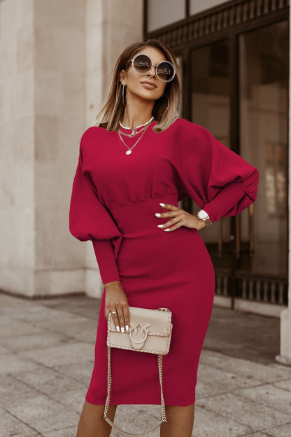 Vellamora — Robe décontractée à manches longues et taille marquée