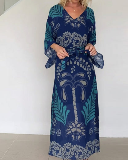 Erika — Robe Boho avec décolleté en V, coupe décontractée