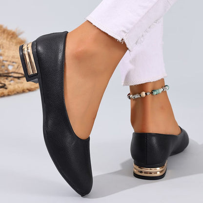 Mocassins plats en cuir pour femmes - confortables