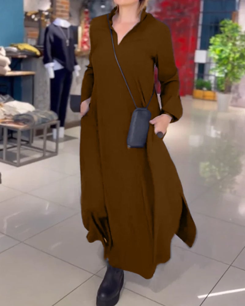 Robe longue, ample avec fentes latérales - Décontractée Robe droite