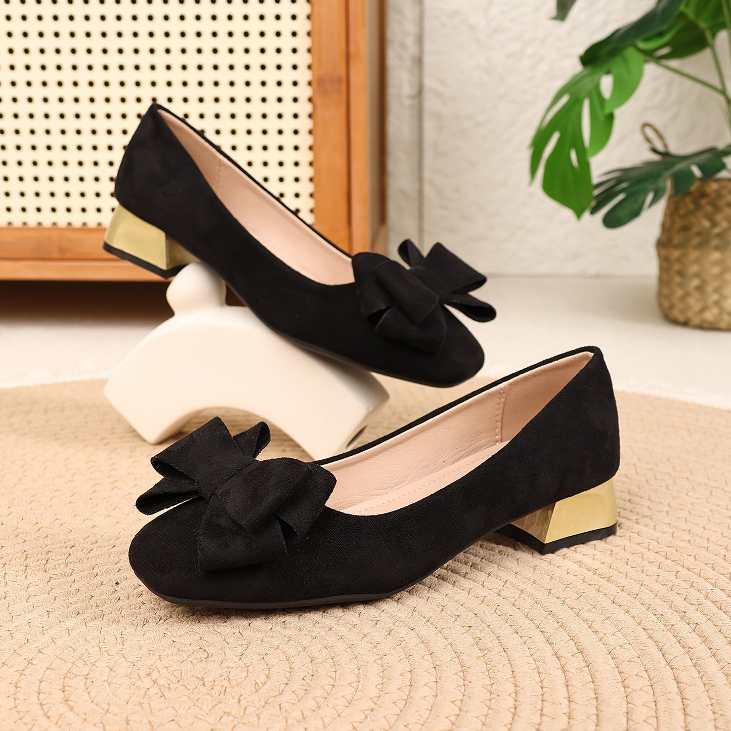 Talons Hauts Carrés Éléguants avec Talon Épais - Élégantes Chaussures pour Femmes