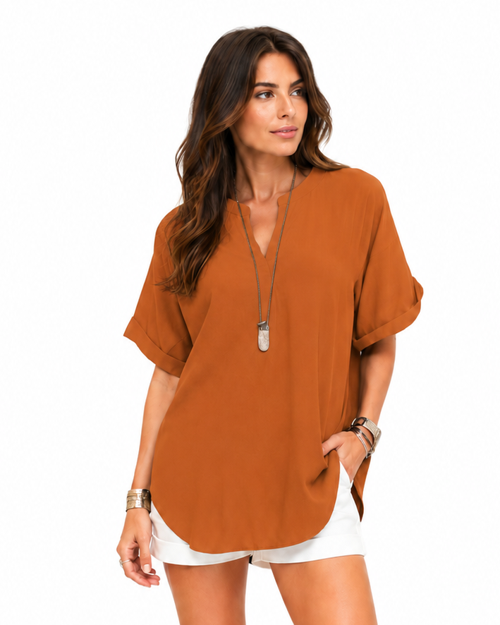 Shania — Chemise ample unie, style décontracté