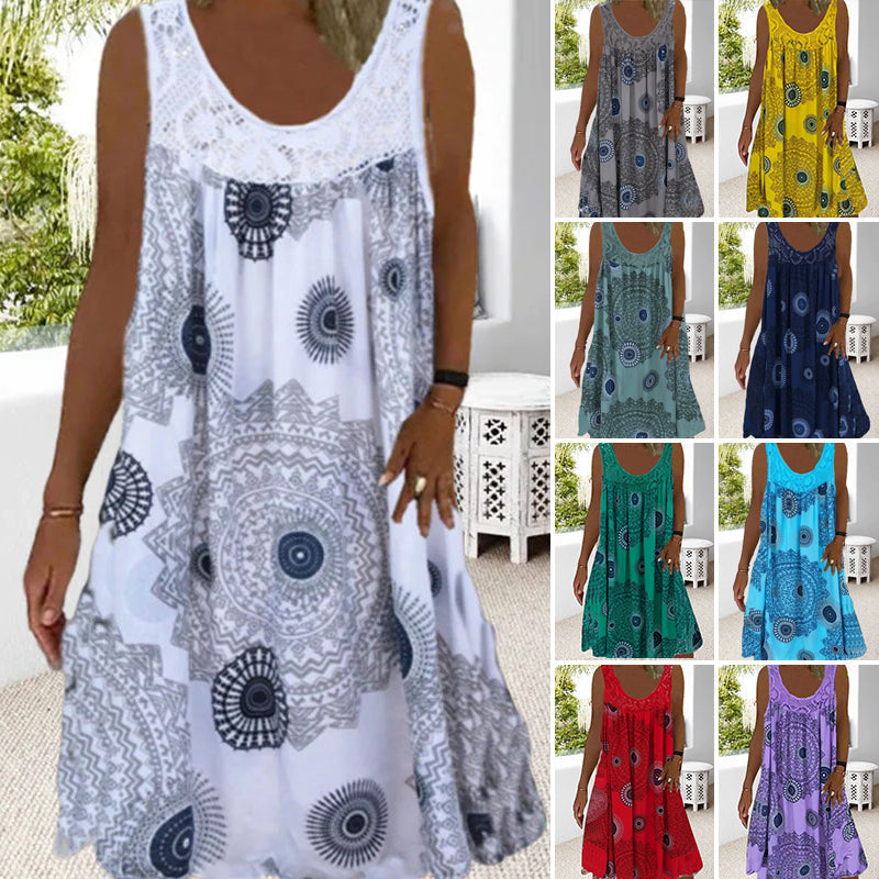 Isolde — Robe d'été sans manches imprimée