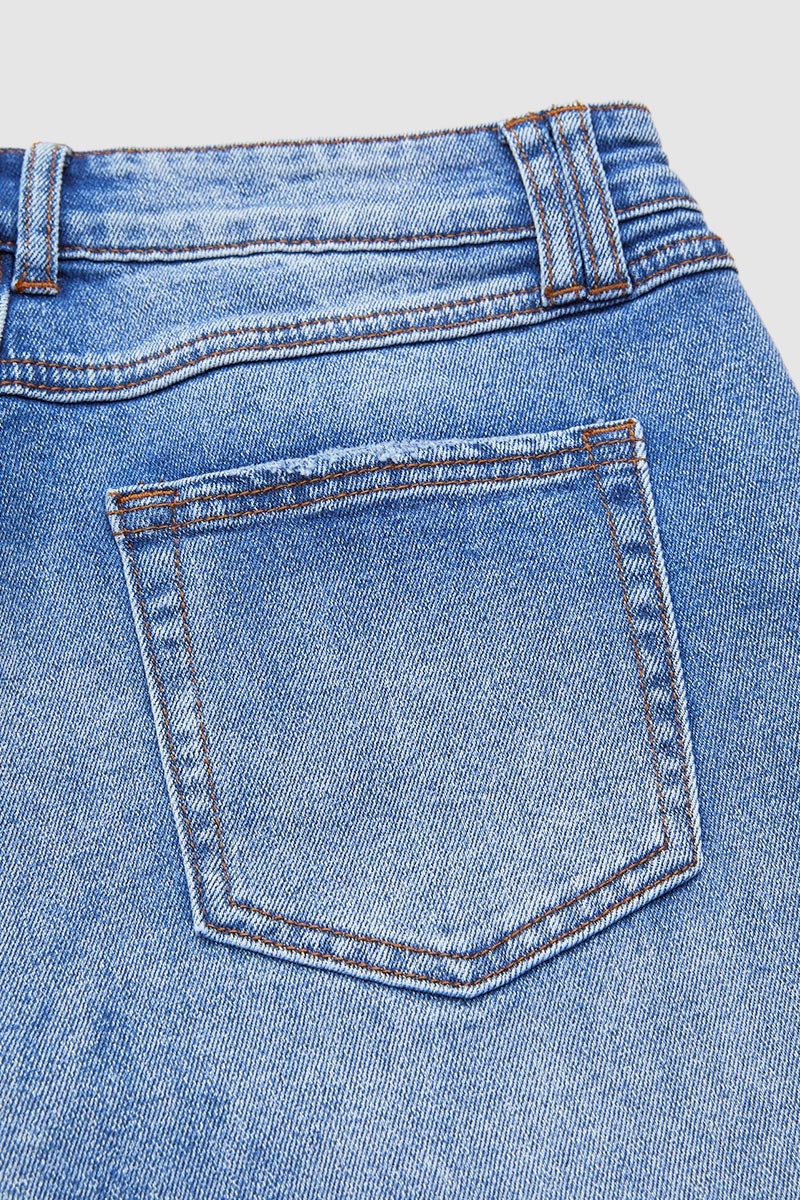 Jeans Droit avec Taille Mi-Haute - Audacieux et Élégants