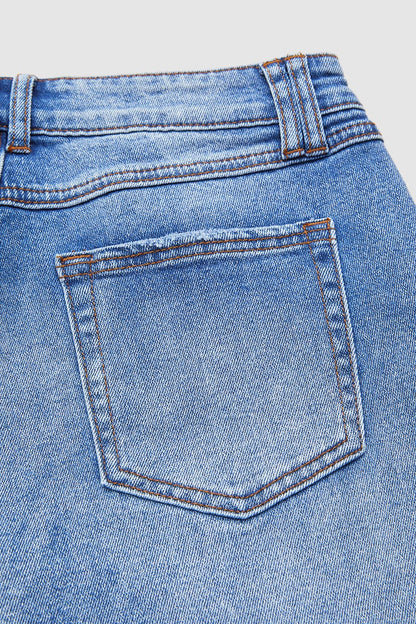 Jeans Droit avec Taille Mi-Haute - Audacieux et Élégants