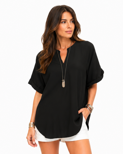 Shania — Chemise ample unie, style décontracté