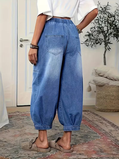 Denara — Jeans cropped à taille élastique et coupe décontractée