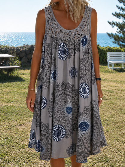 Isolde — Robe d'été sans manches imprimée