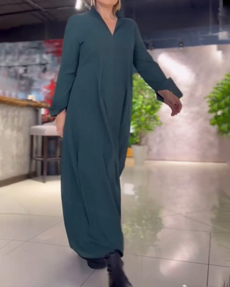 Robe longue, ample avec fentes latérales - Décontractée Robe droite