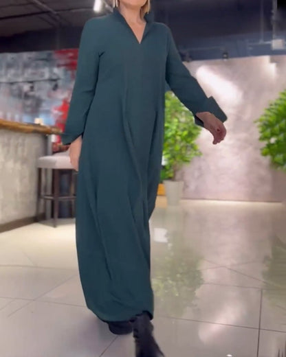Robe longue, ample avec fentes latérales - Décontractée Robe droite