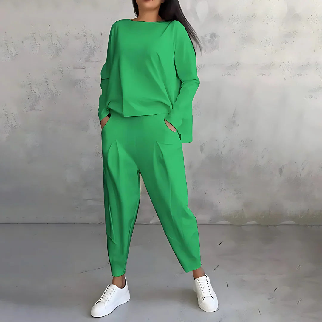 Cotonné — Ensemble Sweatshirt & Pantalon Asymétrique en Coton