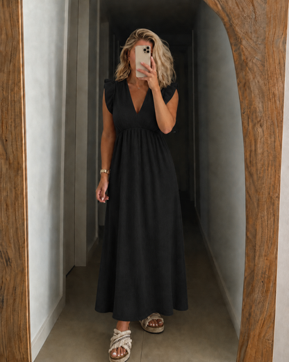 Abigail — Robe Maxi à Épaules Volantes
