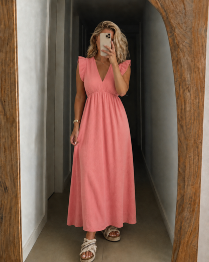 Abigail — Robe Maxi à Épaules Volantes