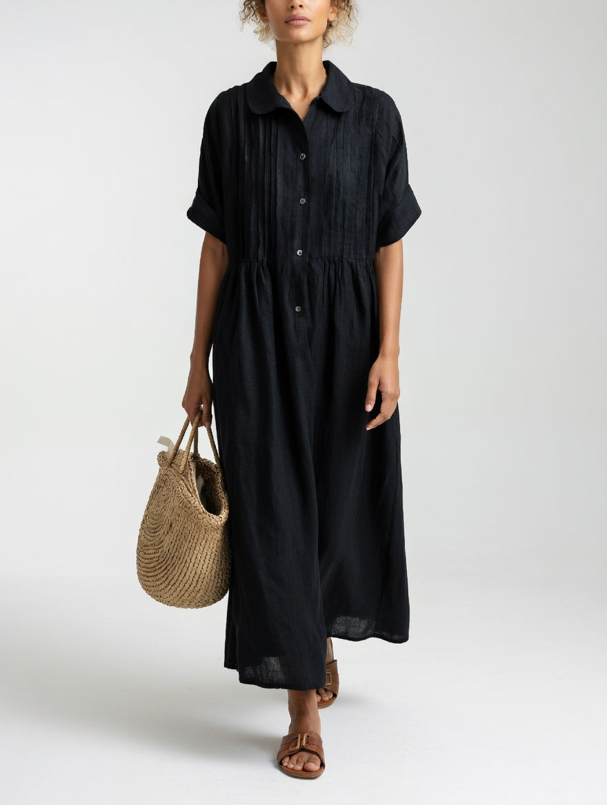 Linessa — Robe Chemise Fluide avec Silhouette Aérée