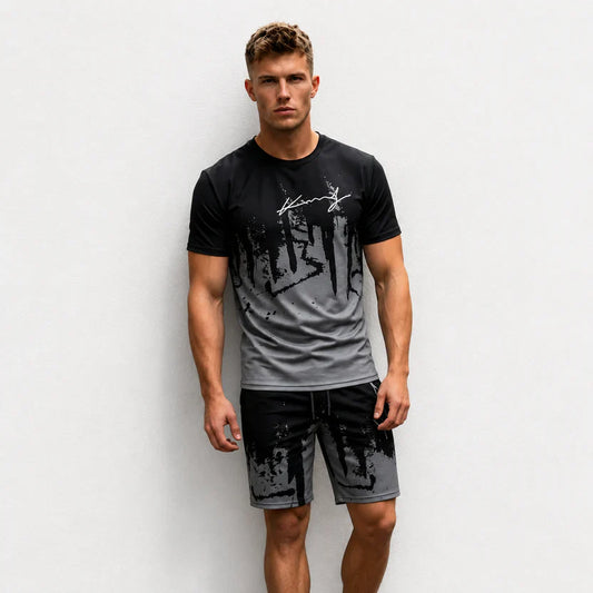 Rovale — Ensemble d'été homme : T-shirt graphique et shorts