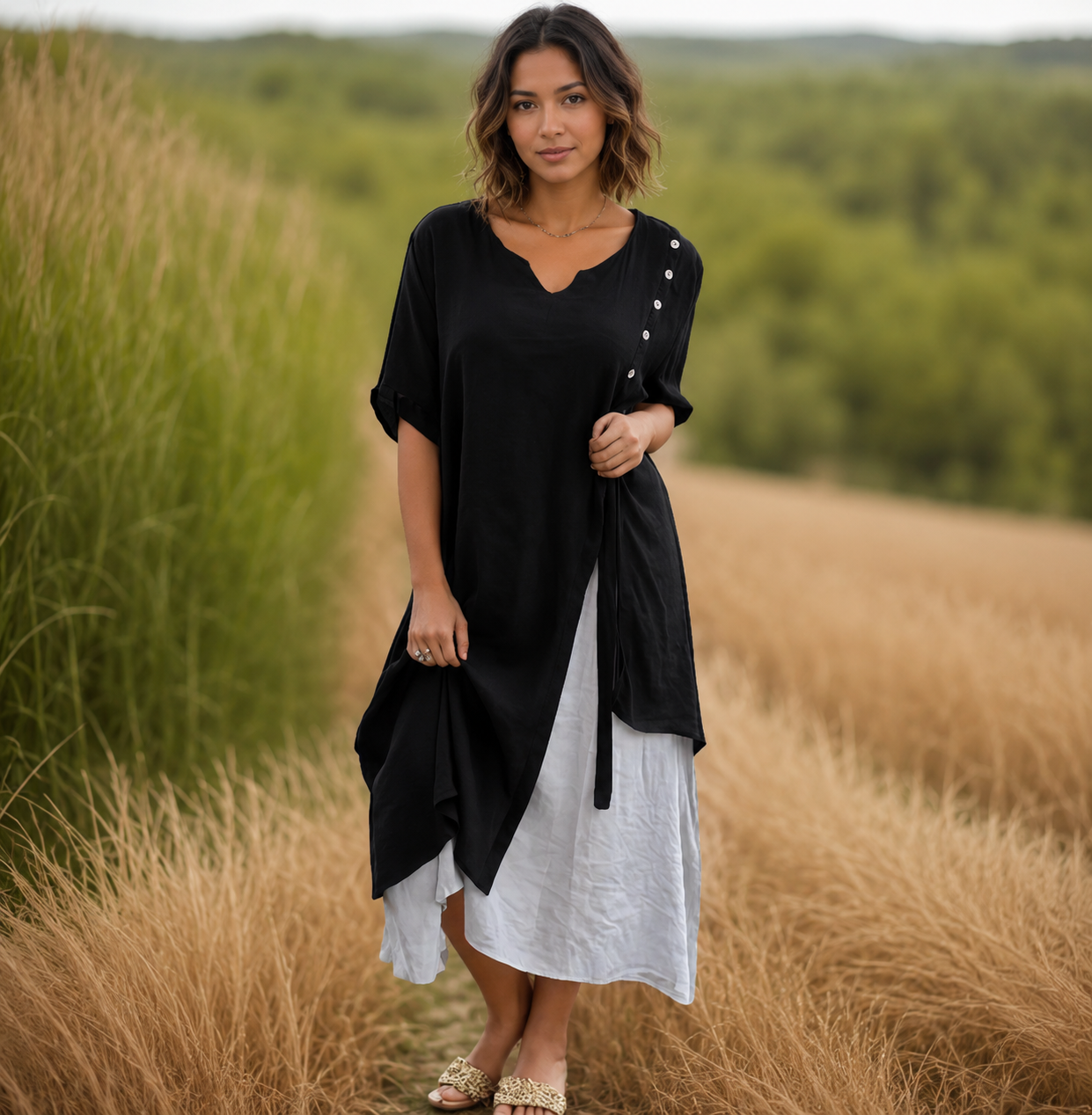 Aveline — Robe Maxi à Col V