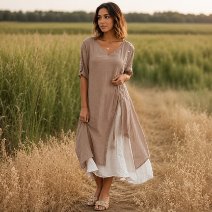 Aveline — Robe Maxi à Col V