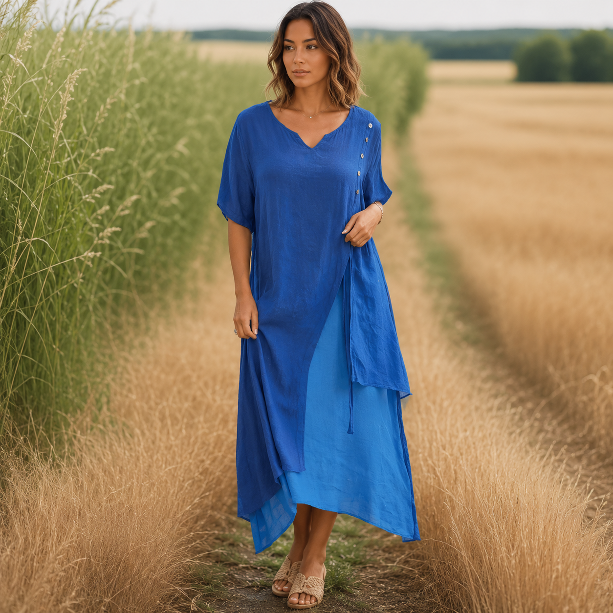Aveline — Robe Maxi à Col V