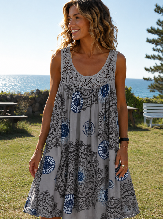 Isolde — Robe d'été sans manches imprimée