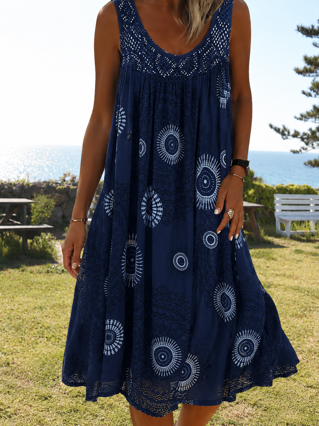 Isolde — Robe d'été sans manches imprimée