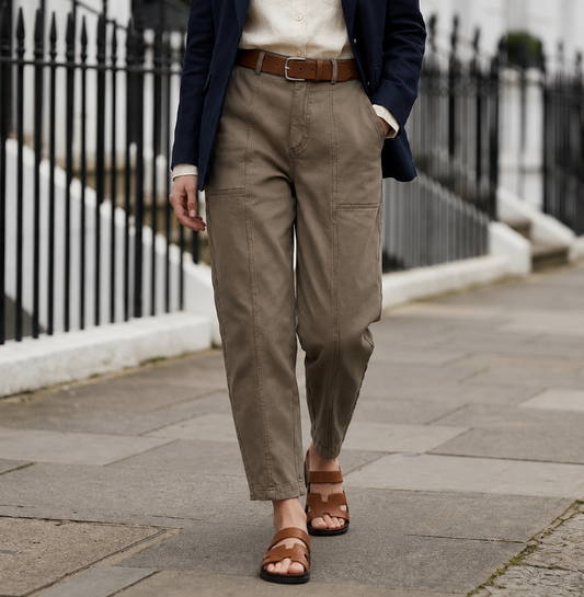 Rosalind — Pantalon utilitaire taille haute et fuselé