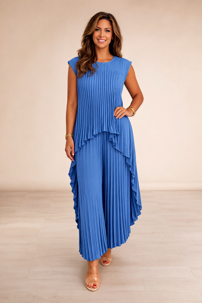 Lène — Ensemble Top Plissé & Pantalon Large
