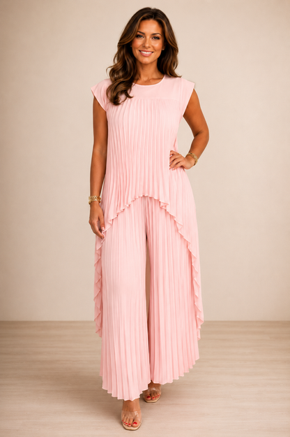 Lène — Ensemble Top Plissé & Pantalon Large