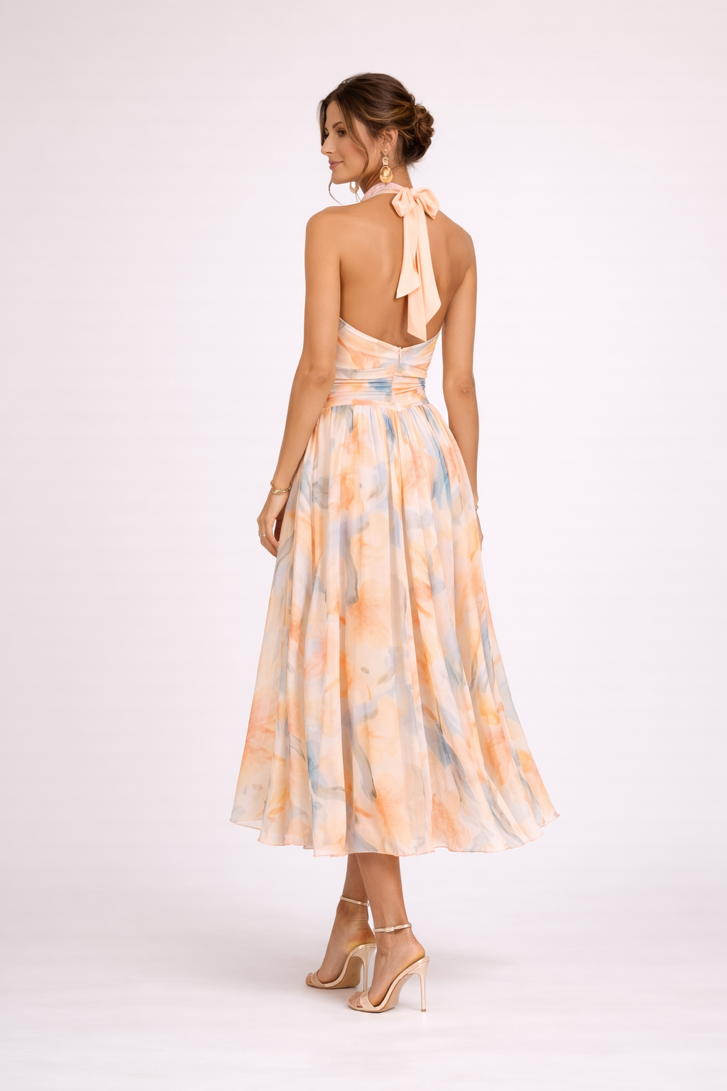 Camille — Robe Halter Aquarelle