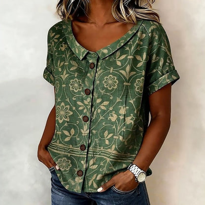 Odette — Blouse à col avec imprimé floral